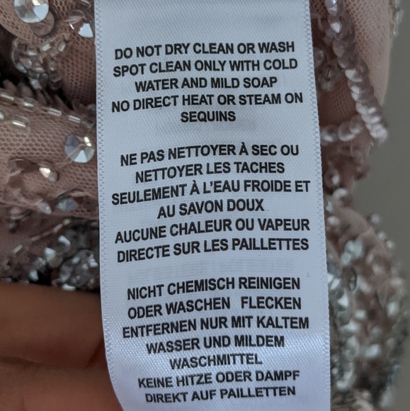 NEW AIDAN MATTOX Petal Blush Deco Beaded Sequin Formal Evening Maxi Gown Dress - Picture 12 of 12